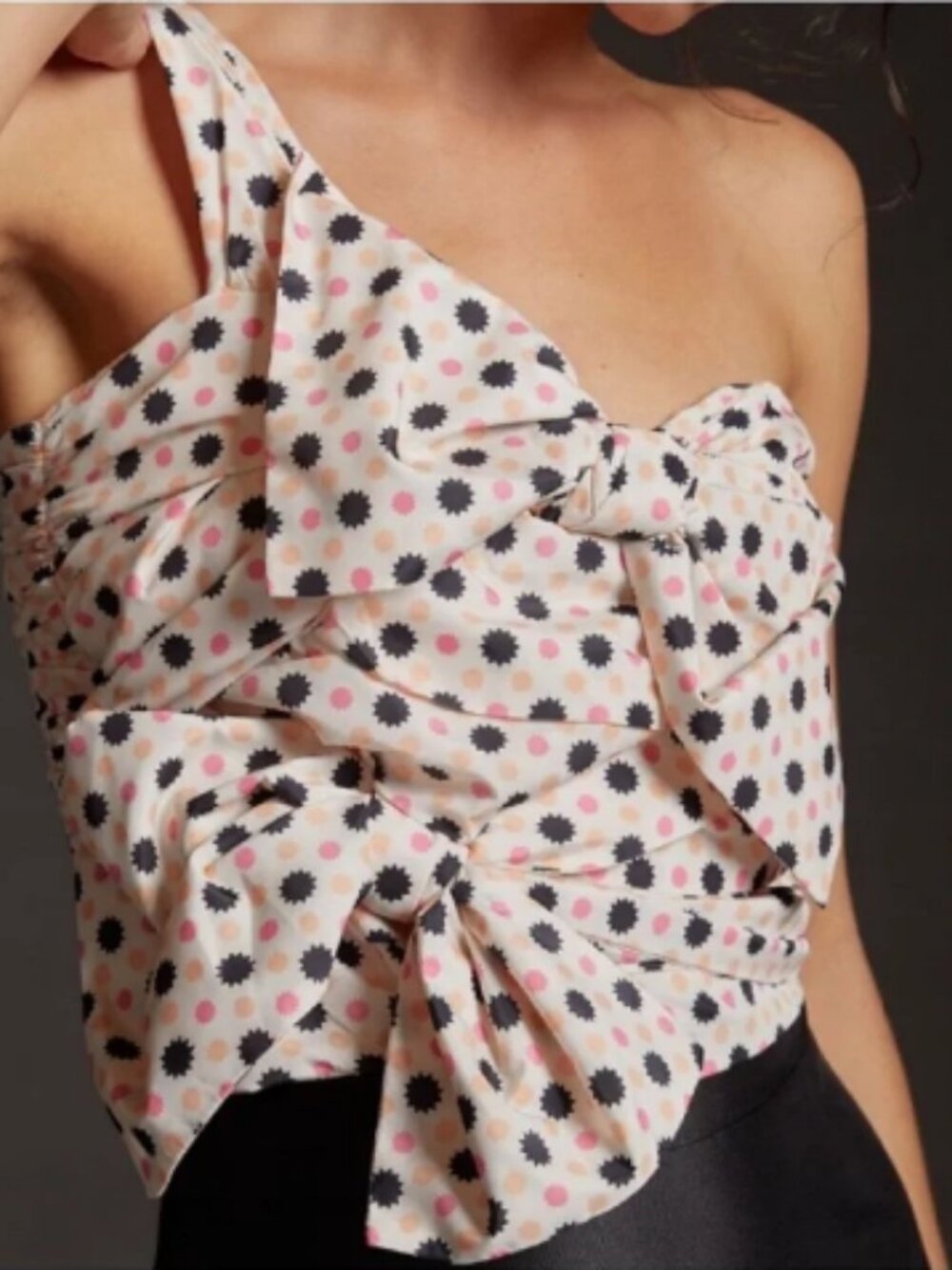 NWT Anthropologie Maeve Bow Feminine French One-Shoulder Tank Size 00 XXS $98